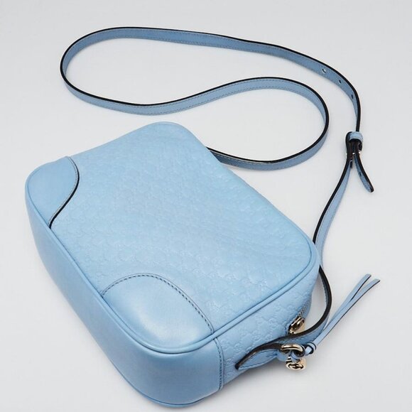 Gucci Light Blue Micro Guccissima Leather Crossbody Bag - Picture 3 of 10